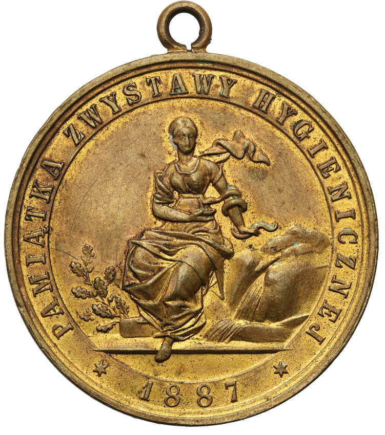 Polska pod zaborami. Medal Wystawa Higieniczna 1887, Warszawa, brąz